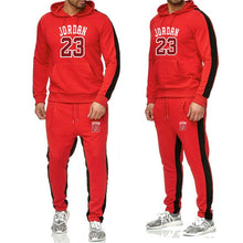 Load image into Gallery viewer, Abbigliamento di marca Degli Uomini di Modo Tuta casual Sportsuit Uomini Felpe Felpe Abbigliamento Sportivo JORDAN 23 Cappotto + Mutanda Degli Uomini di Set
